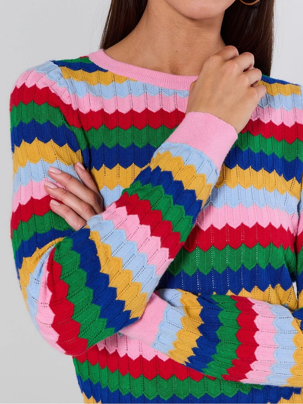 Avara Mandy Multi Striped Knit Sweater Size M - Picture 2 of 10